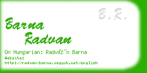 barna radvan business card
